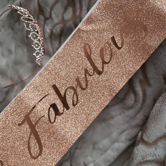 50 & Fabulous Rose Gold Sash and Rhinestone Tiara - Picture 8 of 9